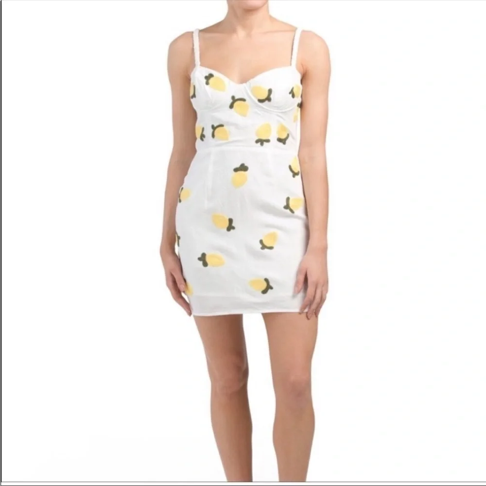 NWT Red Carter white lemon bustier dress Bloomingdale’s size M - Picture 3 of 8
